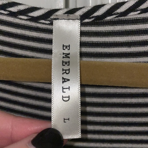 Emerald Striped/Floral 3/4 Sleeve Tunic, Women’s Large - Picture 4 of 5